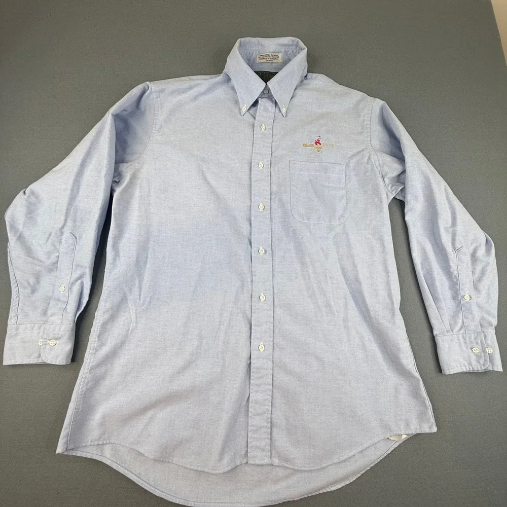 Vintage Olympic Game sCollection Shirt Men XL Blue Atlanta 1996 Oxford Button Up